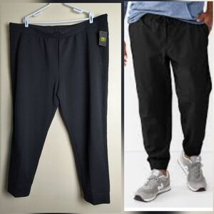 Black Knit Jogger Sweatpants 3XL(48-50 Performance Stretch Zippered Pocket